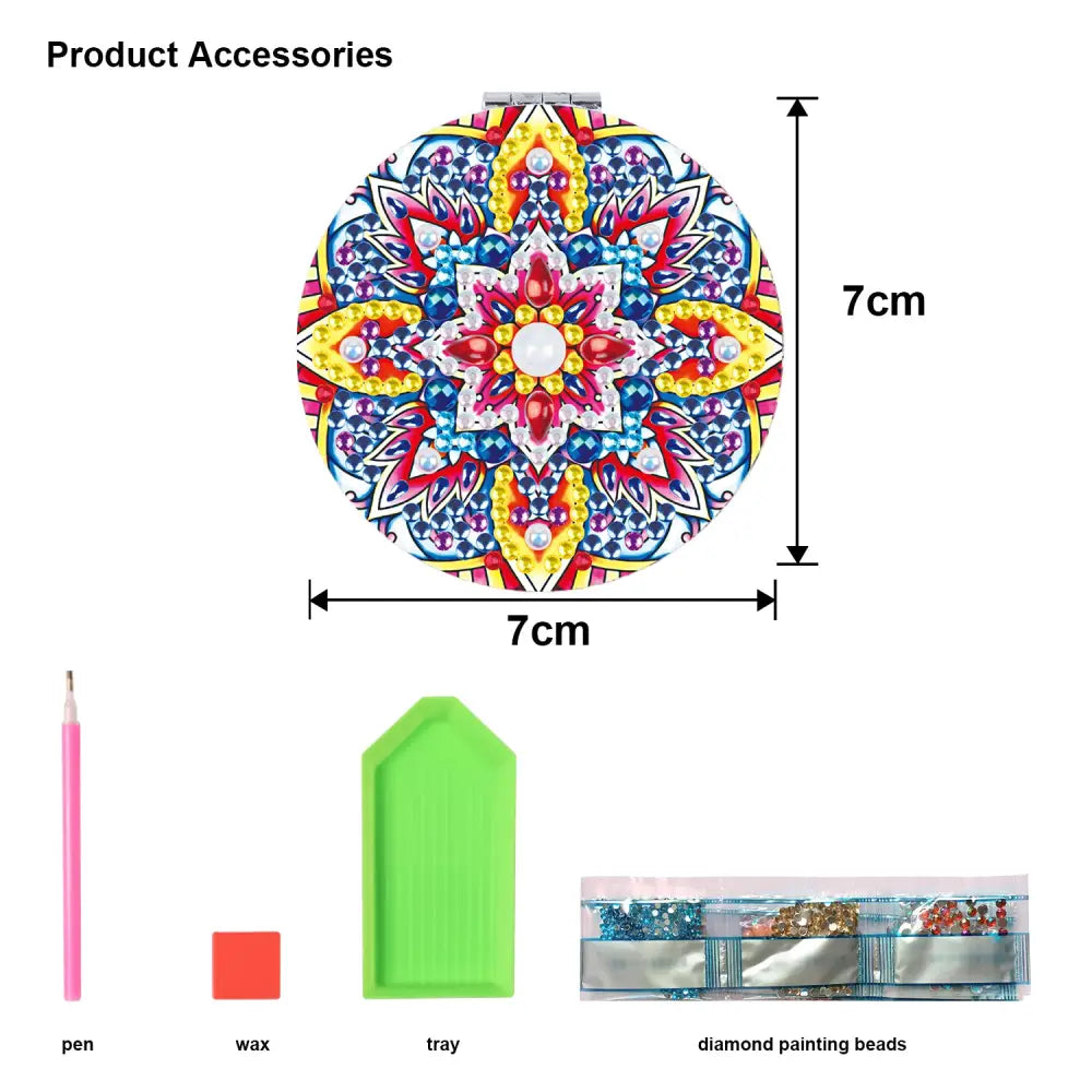 Fire Mandala - Diamond Painting Compact Mirror - Compact Mirror