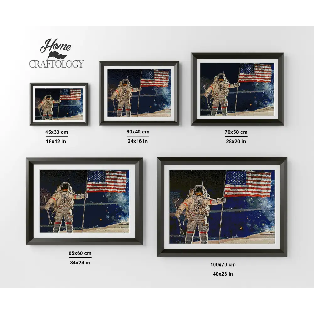 First Man on the Moon - Premium Diamond Painting Kit - Diamond Painting Kit