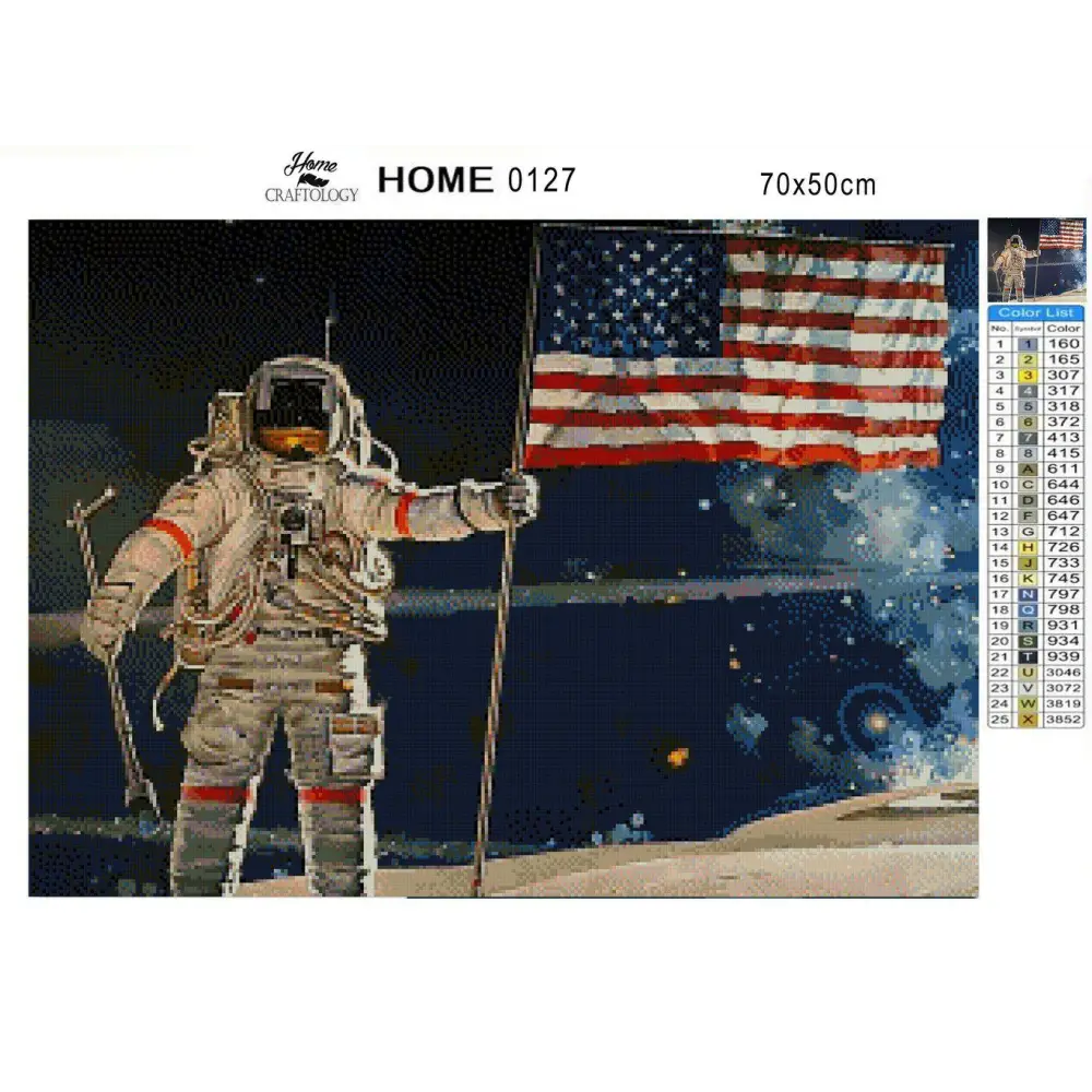 First Man on the Moon - Premium Diamond Painting Kit - Diamond Painting Kit