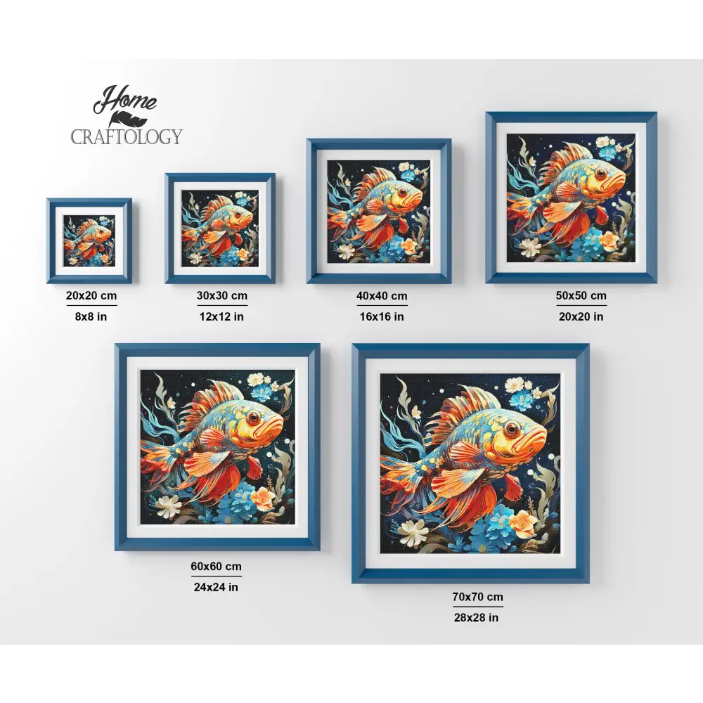 Fish and Flowers - Exclusive Premium Diamond Painting Kit - Diamond Painting Kit