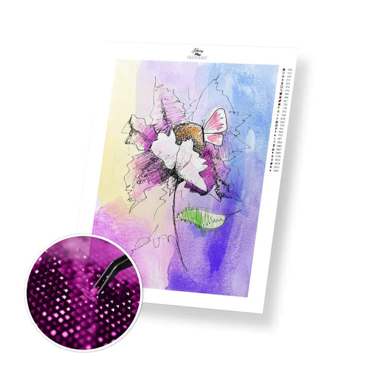 Flower Watercolor - Premium Diamond Painting Kit - 30x40cm / 12x16’’ / Square (Most Popular) - Diamond Painting Kit