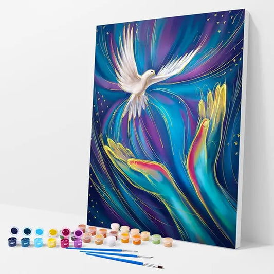 Flying Dove Kit - Paint By Numbers - 30x40cm / 12x16’’ / No Frame