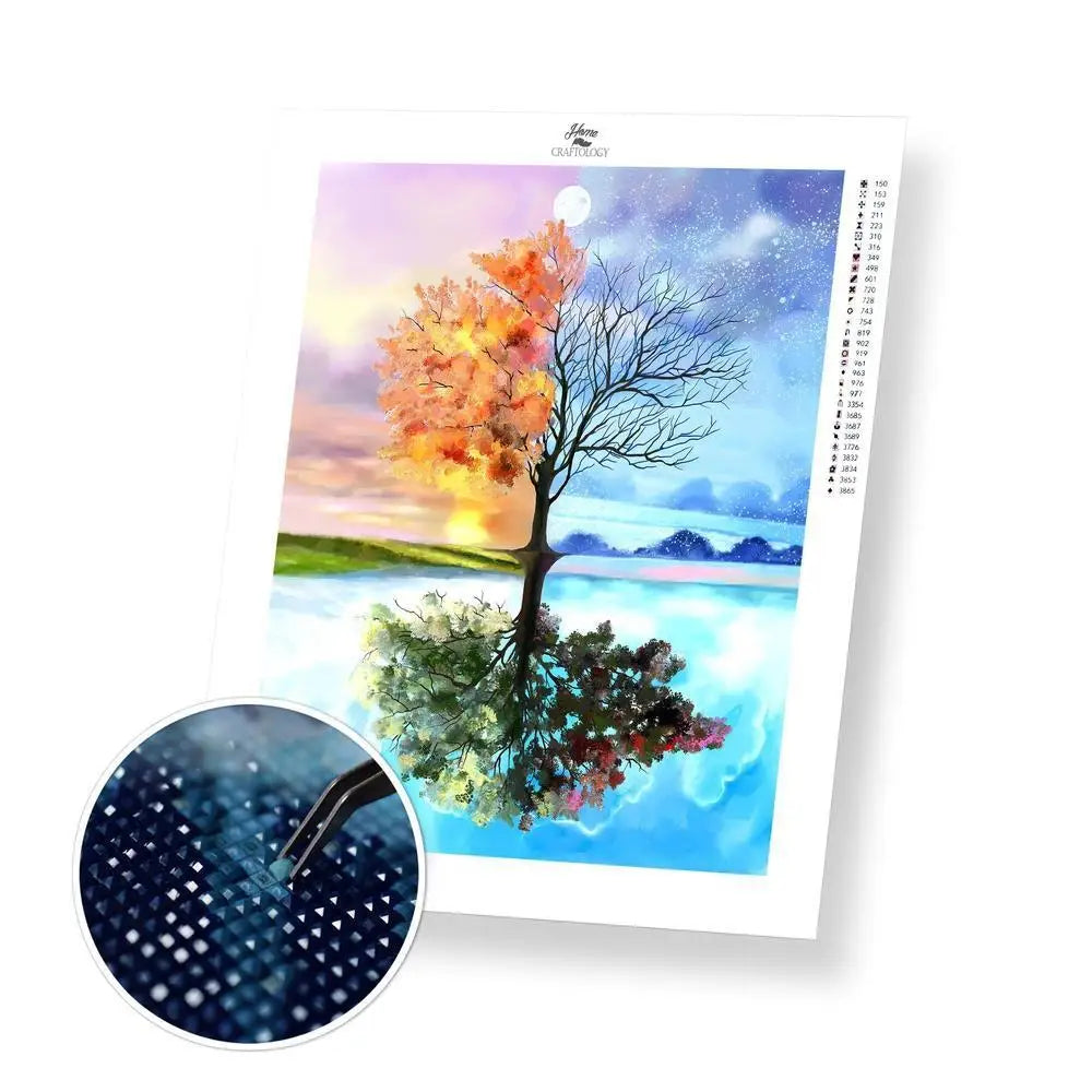 Four Seasons - Exclusive Premium Diamond Painting Kit - 20x25cm / 8x10’’ / Square (Most Popular) - Diamond Painting Kit