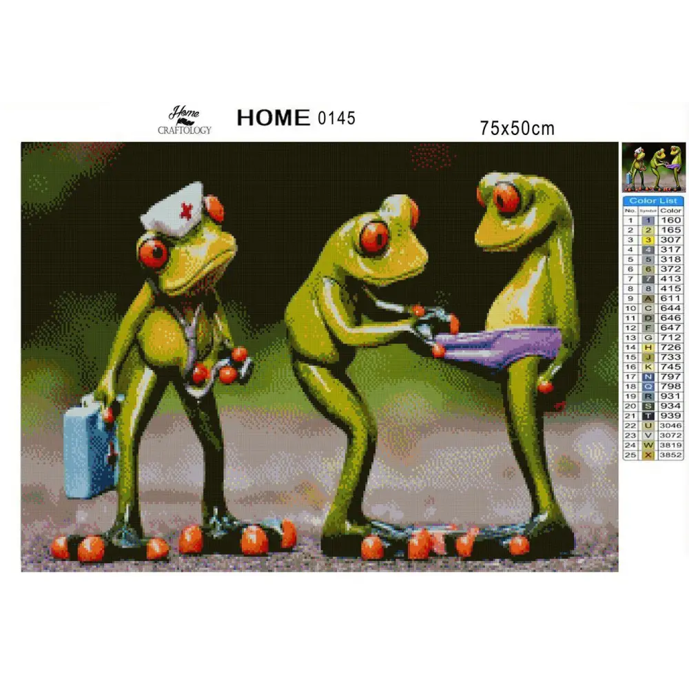 Funny Frogs - Premium Diamond Painting Kit - Diamond Painting Kit
