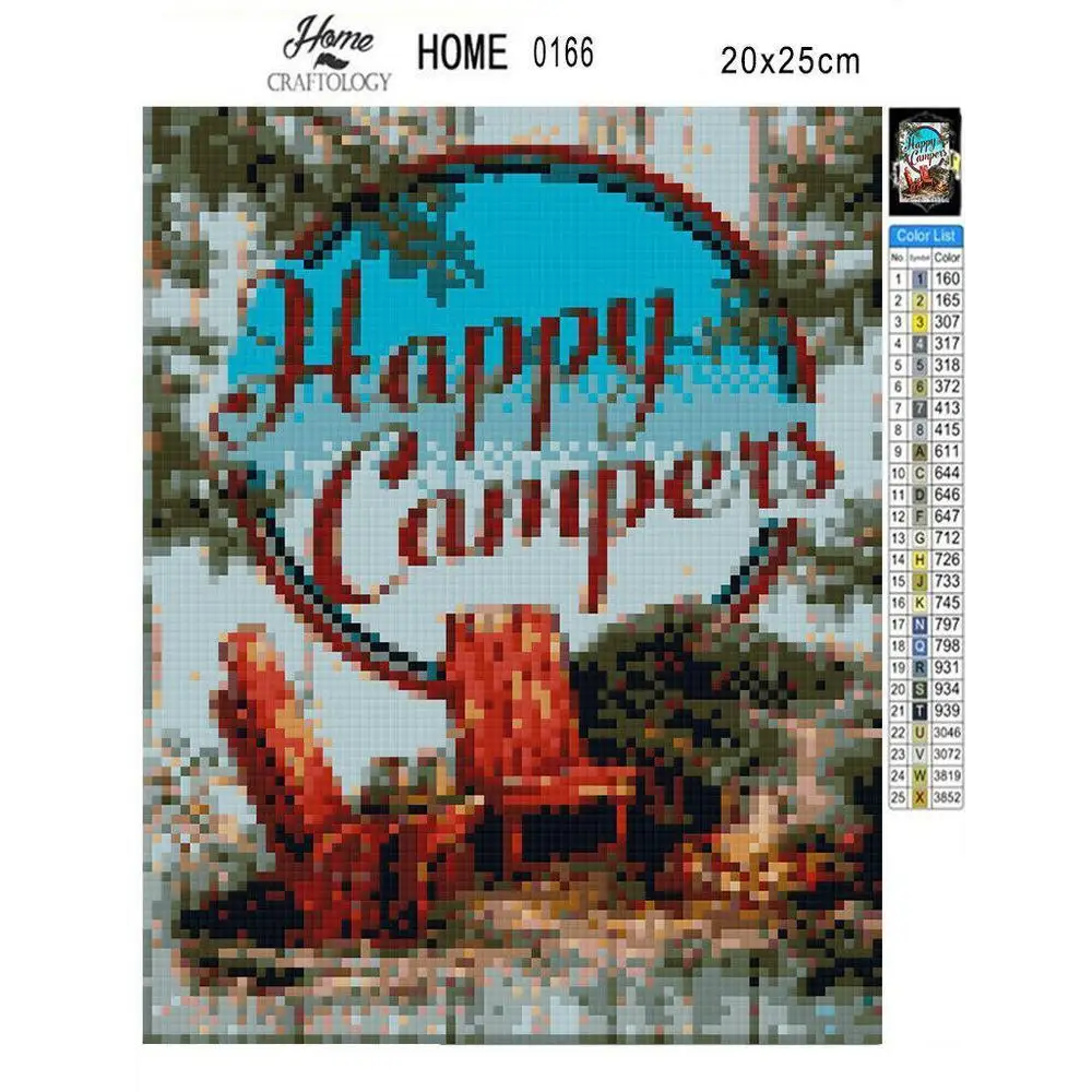 Get Started - Premium Diamond Painting Kit - Happy Campers / Square (Most Popular) - Diamond Painting Kit
