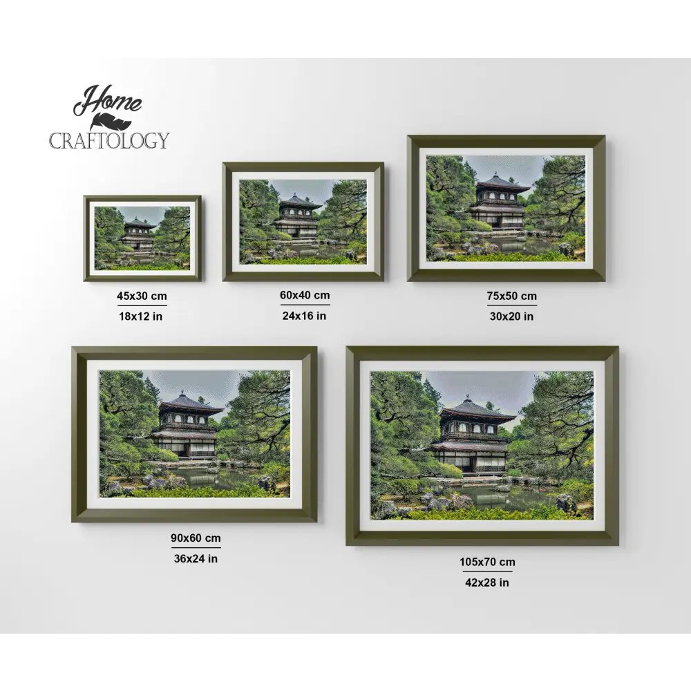 Ginkaku-ji Temple - Premium Diamond Painting Kit - Diamond Painting Kit