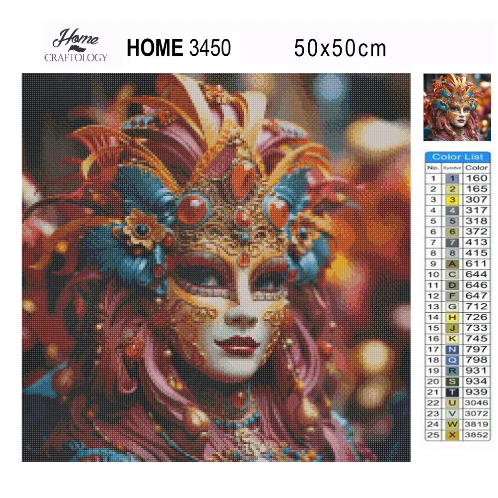 Girl in Mask - Exclusive Premium Diamond Painting Kit - Diamond Painting Kit