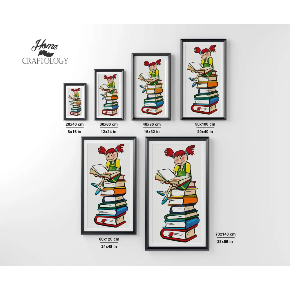 Girl Loves Books - Premium Diamond Painting Kit - Diamond Painting Kit