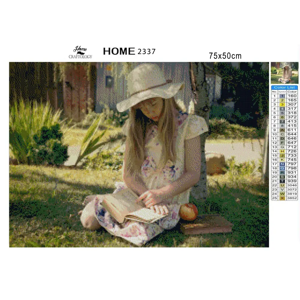 Girl Reading - Premium Diamond Painting Kit - Diamond Painting Kit