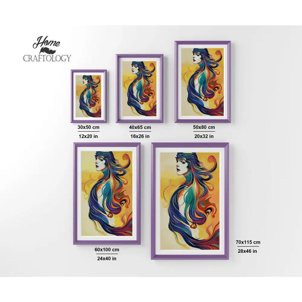 Girl with Colorful Hair - Premium Diamond Painting Kit - Diamond Painting Kit