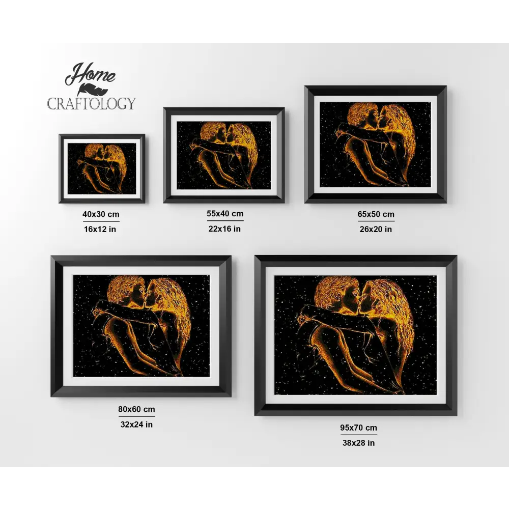 Glowing and Kissing Couple - Premium Diamond Painting Kit - Diamond Painting Kit