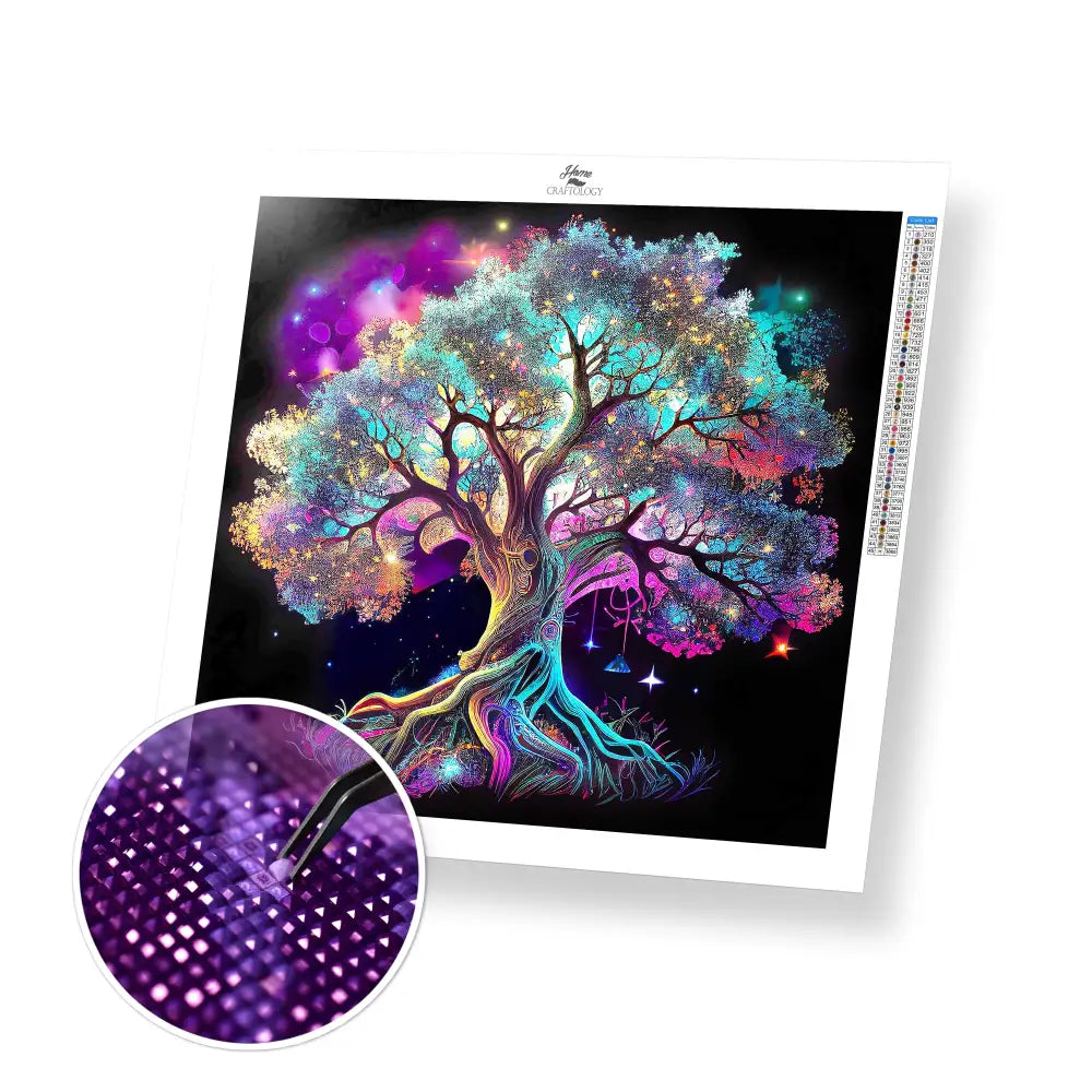 Glowing Tree - Premium Diamond Painting Kit - 30x30cm / 12x12’’ / Square (Most Popular) - Diamond Painting Kit