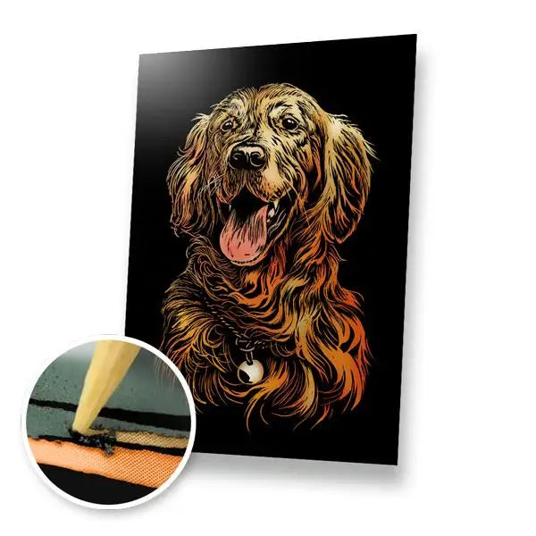 Golden Retriever - Scratch Painting Kit - Scratch Painting