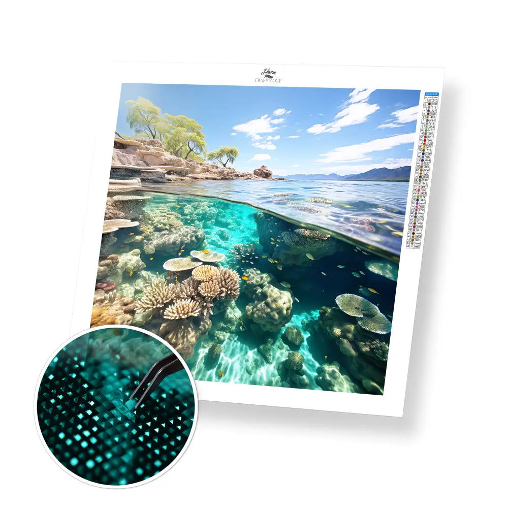 Great Barrier Reef Underwater - Exclusive Premium Diamond Painting Kit - 30x30cm / 12x12’’ / Square (Most Popular)