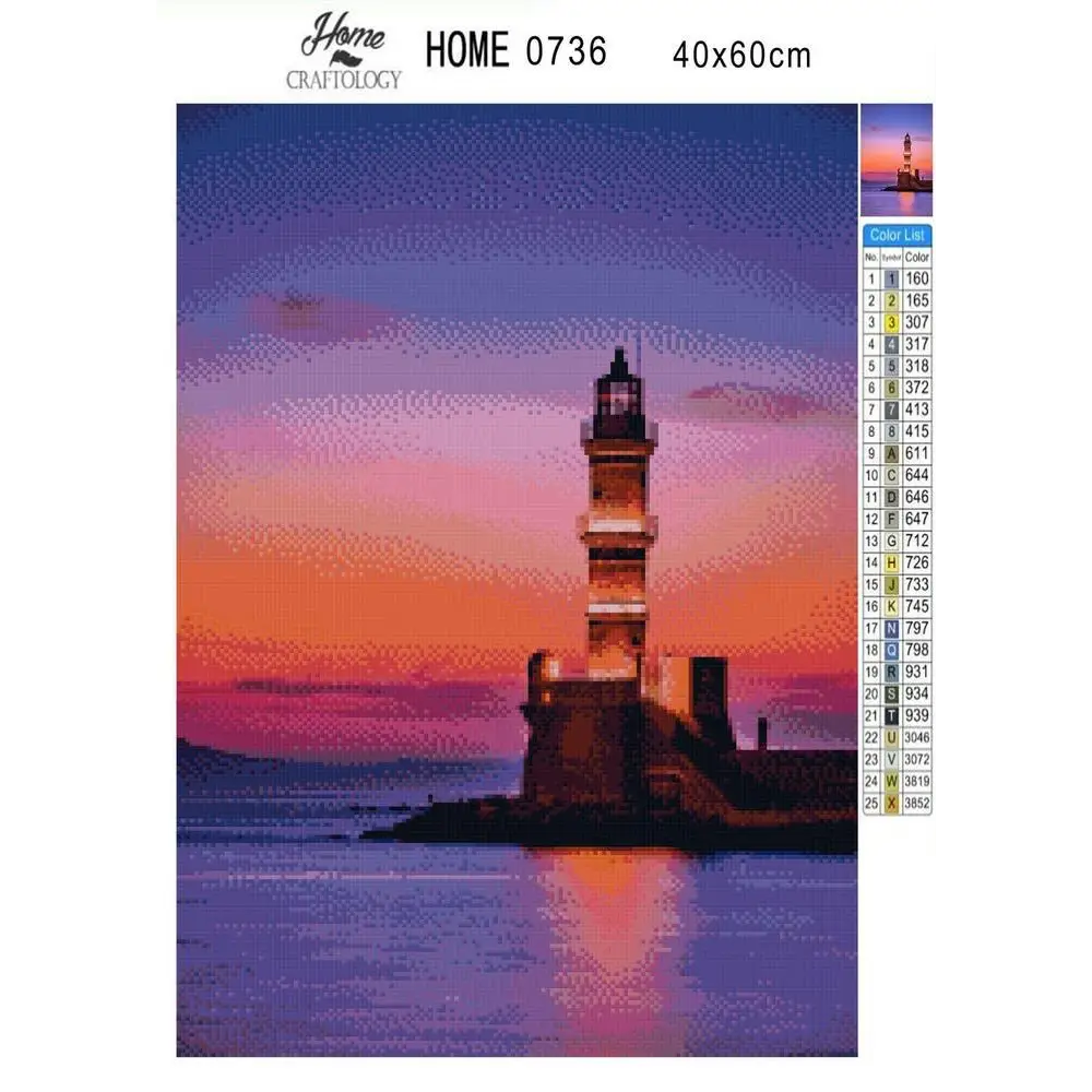 Greece Lighthouse - Diamond Painting Kit - Home Craftology