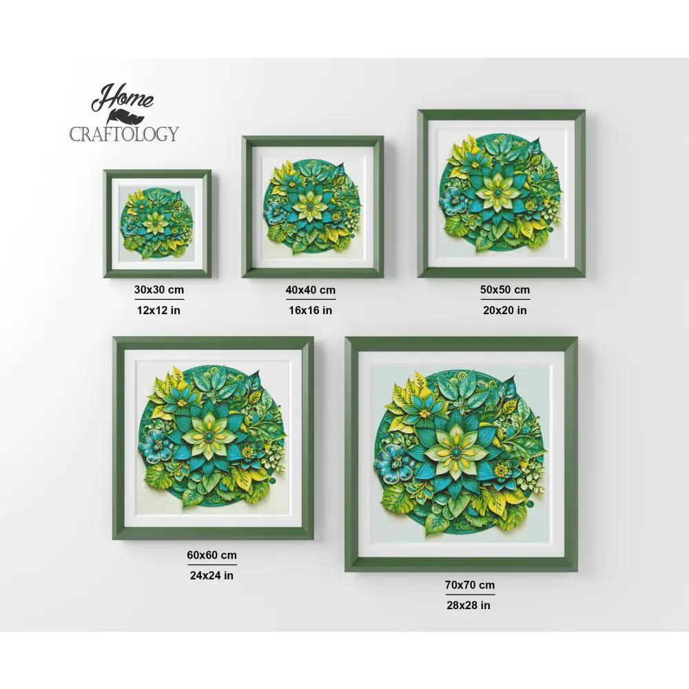 Green Flower Mandala - Exclusive Premium Diamond Painting Kit - Diamond Painting Kit