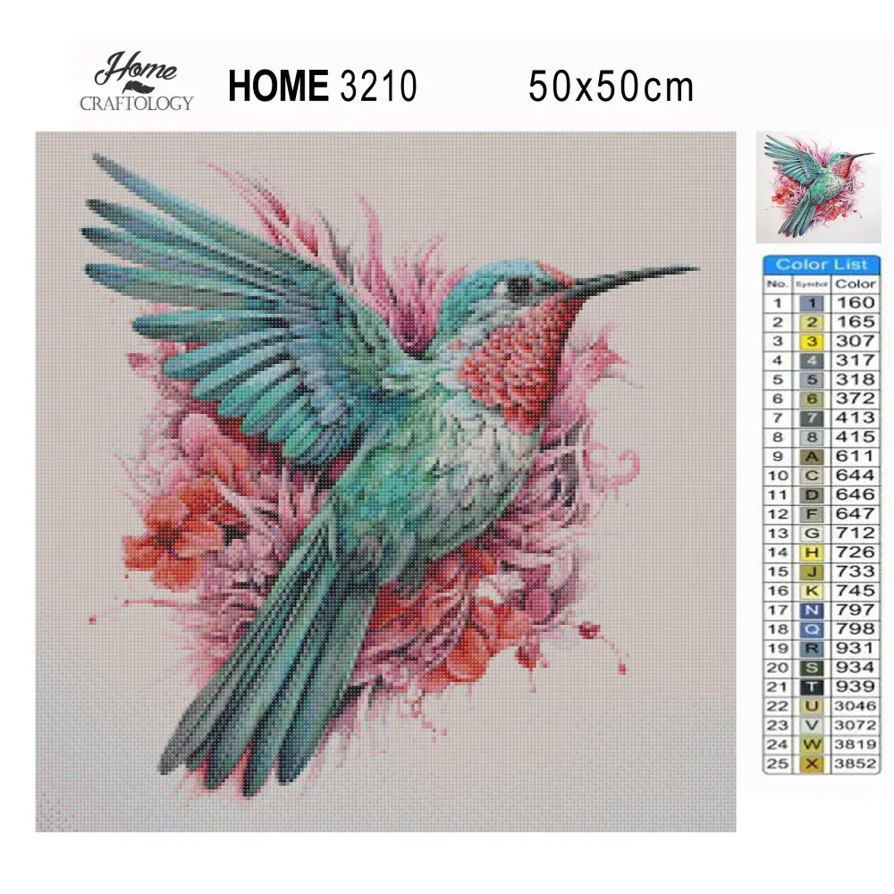 Green Hummingbird - Exclusive Premium Diamond Painting Kit - Diamond Painting Kit