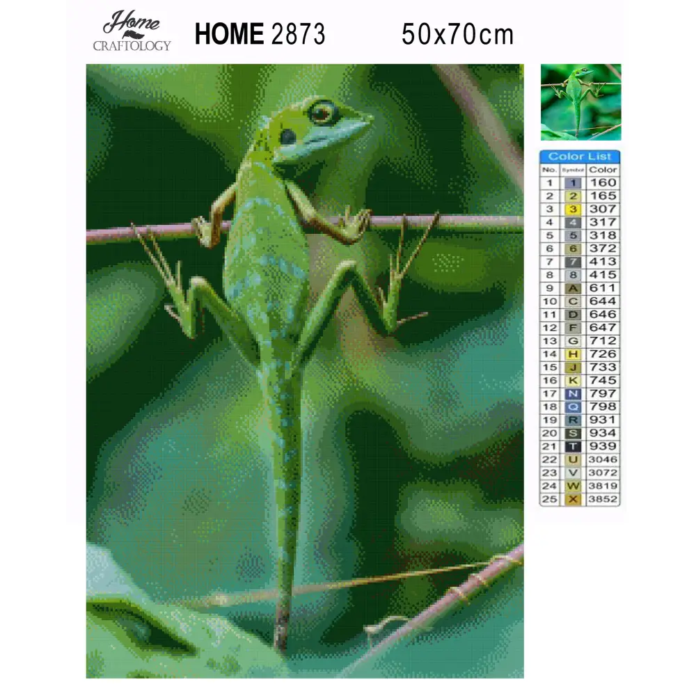 Green Lizard - Premium Diamond Painting Kit - Diamond Painting Kit