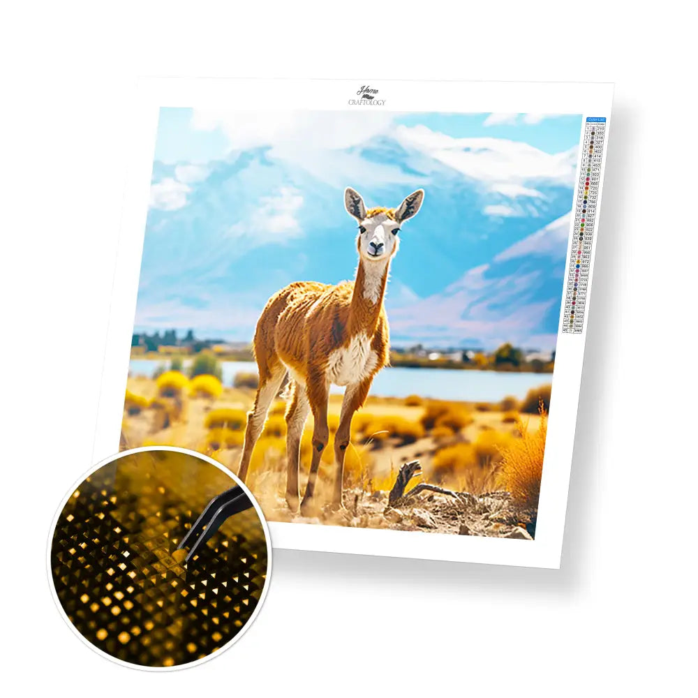 Guanaco - Exclusive Premium Diamond Painting Kit - 30x30cm / 12x12’’ / Square (Most Popular) / No Frame - Diamond