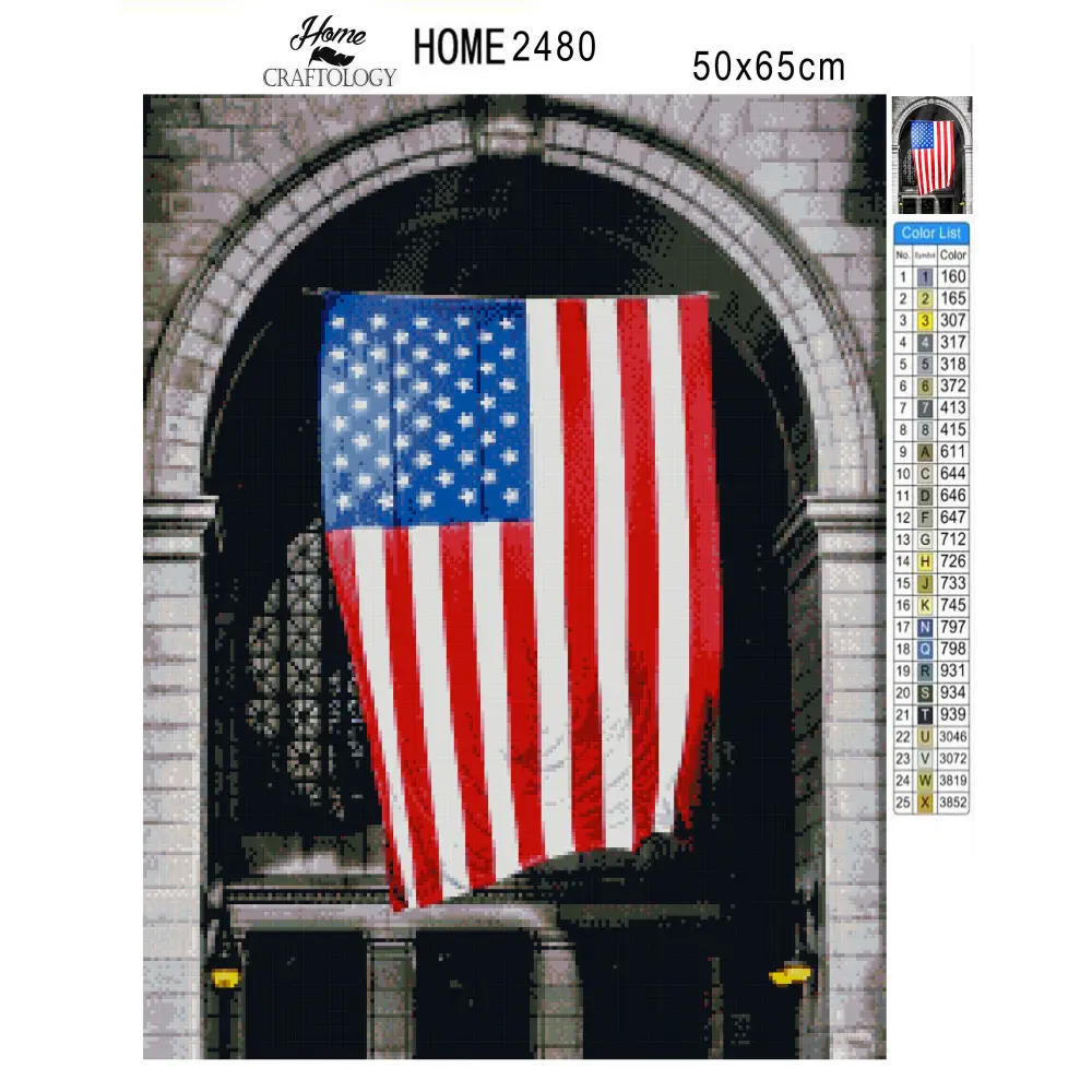 Hanging USA Flag - Premium Diamond Painting Kit - Diamond Painting Kit