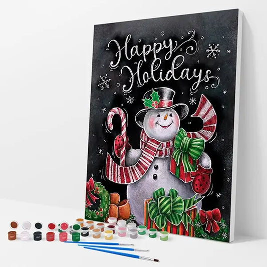 Happy Holidays Kit - Paint By Numbers - 30x40cm / 12x16’’ / No Frame - Paint By Numbers