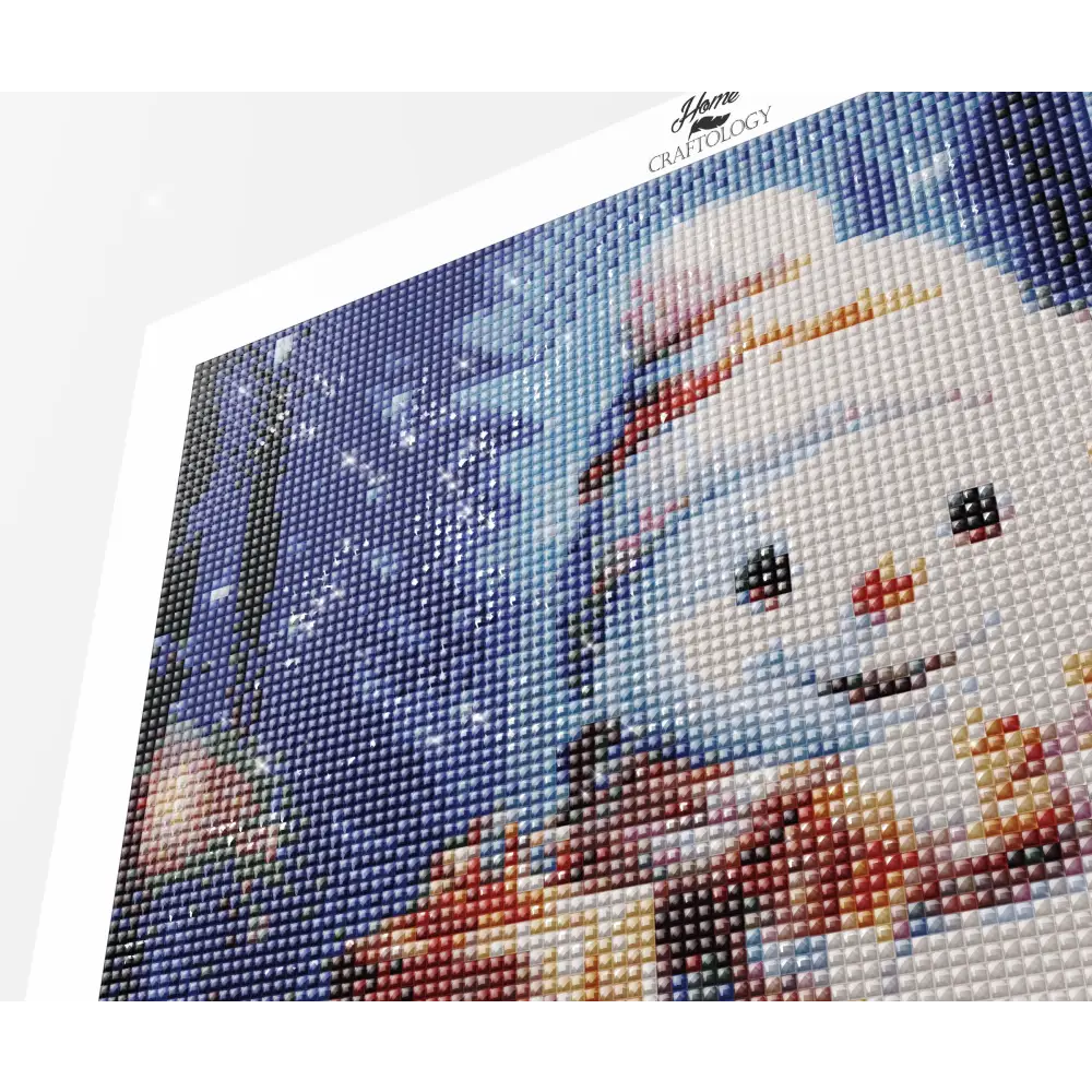 Happy Snowman at Night - Exclusive Premium Diamond Painting Kit - Diamond Painting Kit