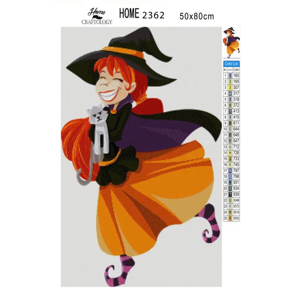 Happy Witch - Premium Diamond Painting Kit - Diamond Painting Kit