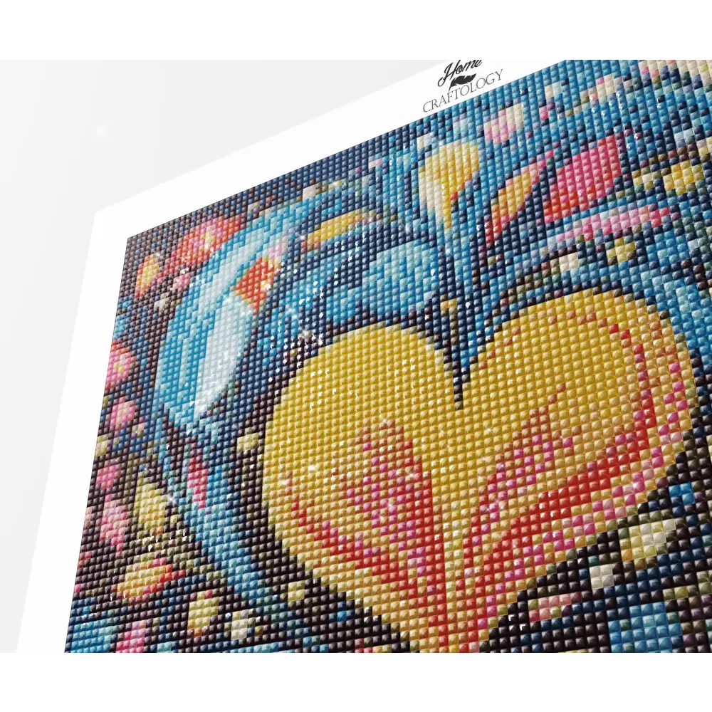 Heart and Flower Abstract - Exclusive Premium Diamond Painting Kit - Diamond Painting Kit