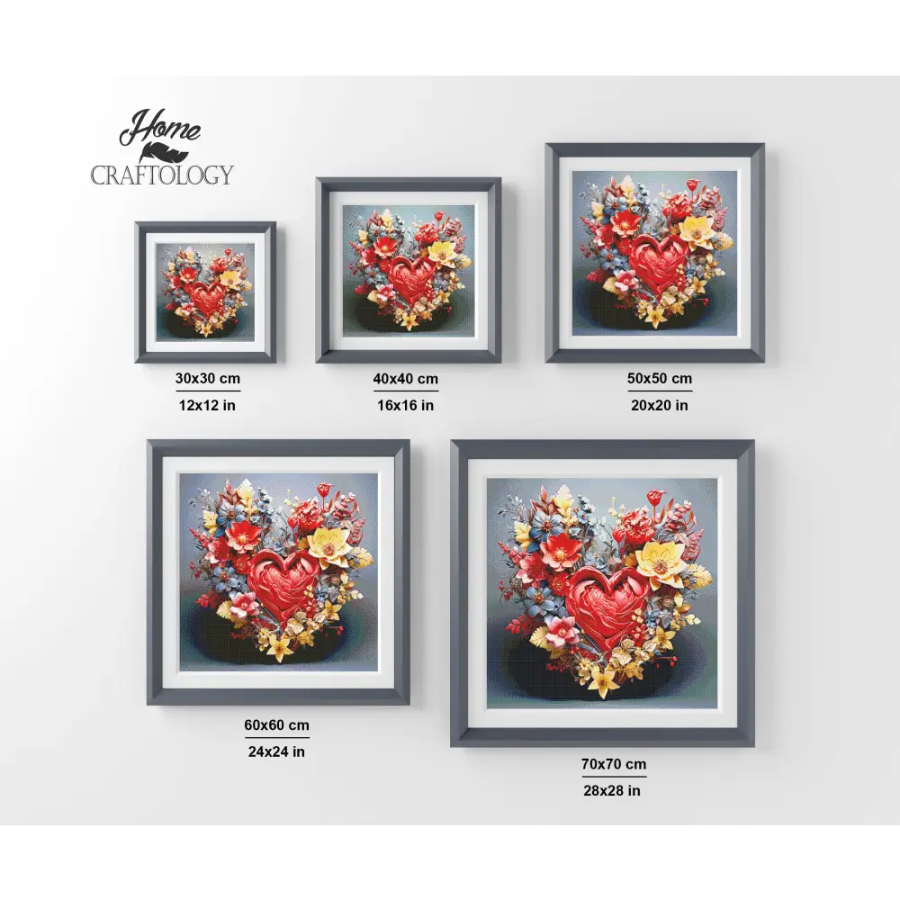 Heart Flower - Exclusive Premium Diamond Painting Kit - Diamond Painting Kit