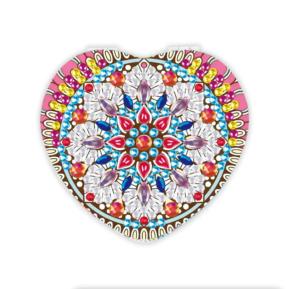 Heart Mandala - Diamond Painting Compact Mirror - Compact Mirror
