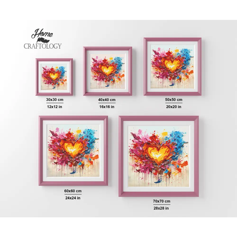 Heart with Splash of Paint - Exclusive Premium Diamond Painting Kit - Diamond Painting Kit
