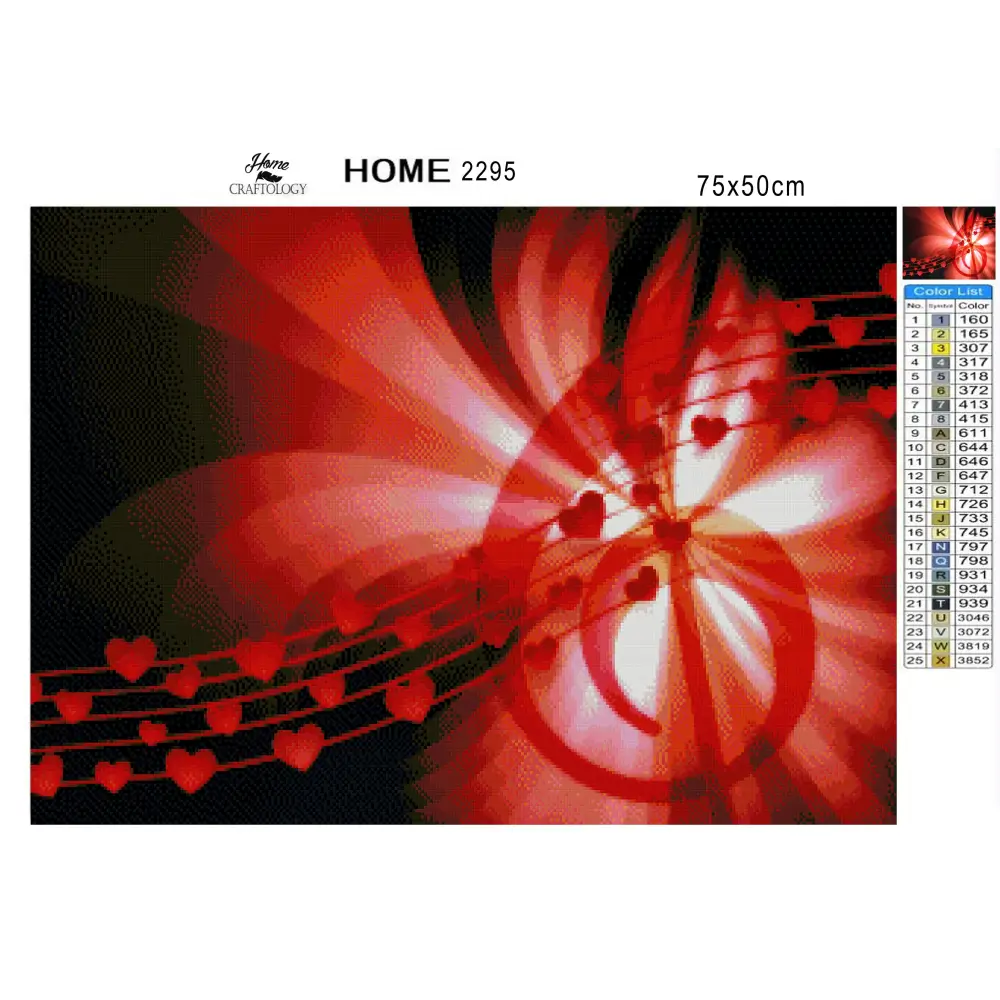 Hearts and Treble Clef - Premium Diamond Painting Kit - Diamond Painting Kit