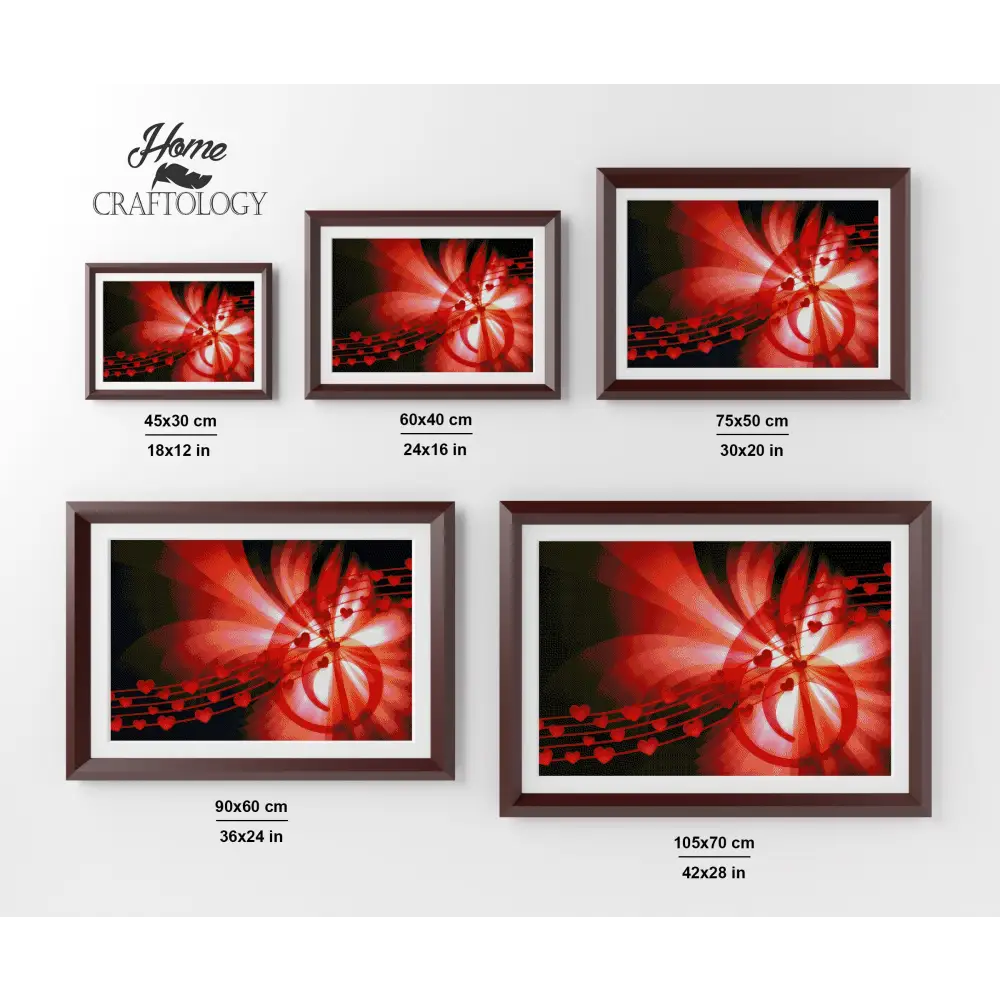 Hearts and Treble Clef - Premium Diamond Painting Kit - Diamond Painting Kit