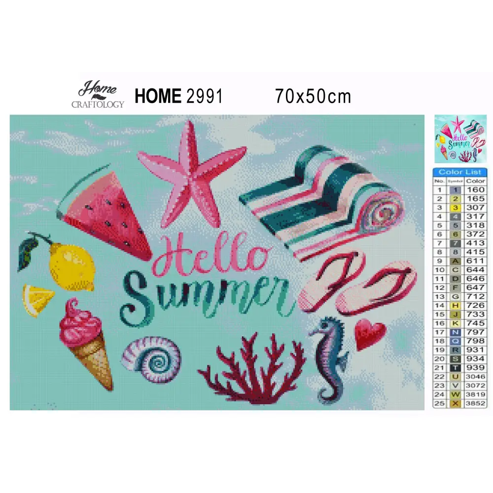 Hello Summer - Premium Diamond Painting Kit - Diamond Painting Kit
