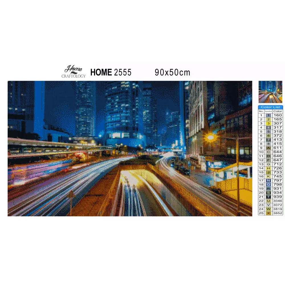Hongkong at Night - Premium Diamond Painting Kit - Diamond Painting Kit