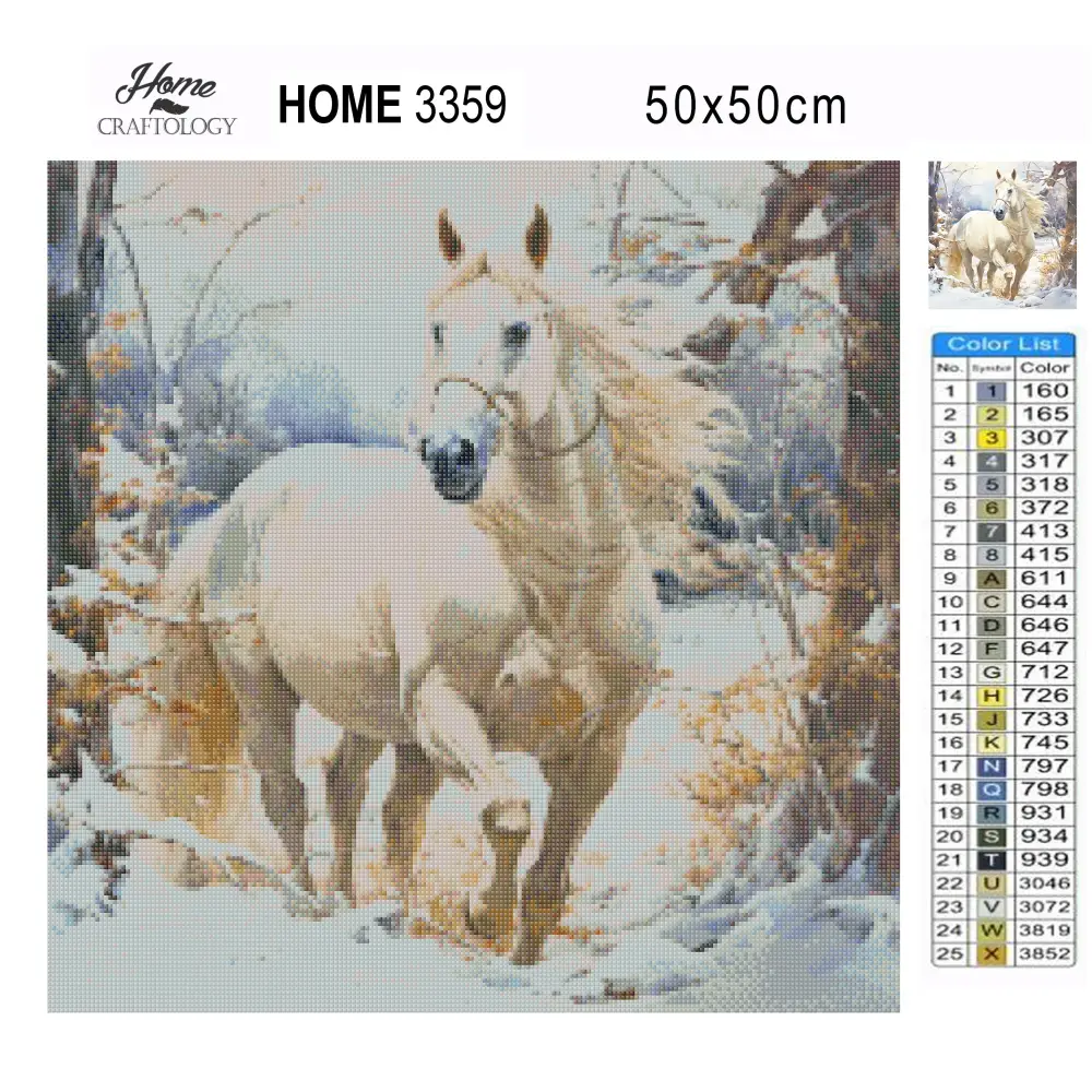 Horse in Winter - Exclusive Premium Diamond Painting Kit - Diamond Painting Kit