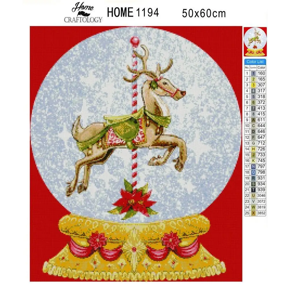 Horse Snow Globe - Diamond Painting Kit - Home Craftology