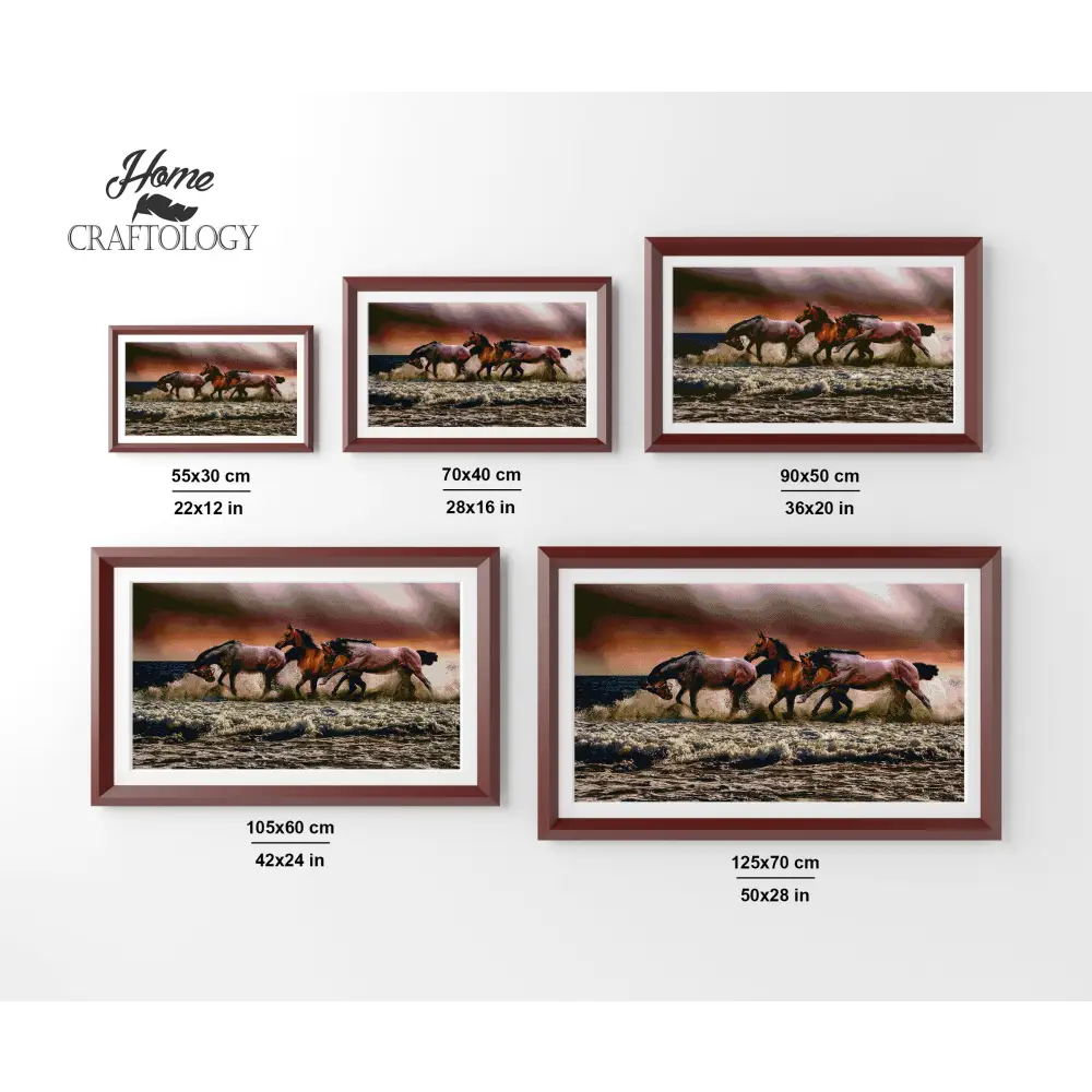 Horses Galloping - Premium Diamond Painting Kit - Diamond Painting Kit