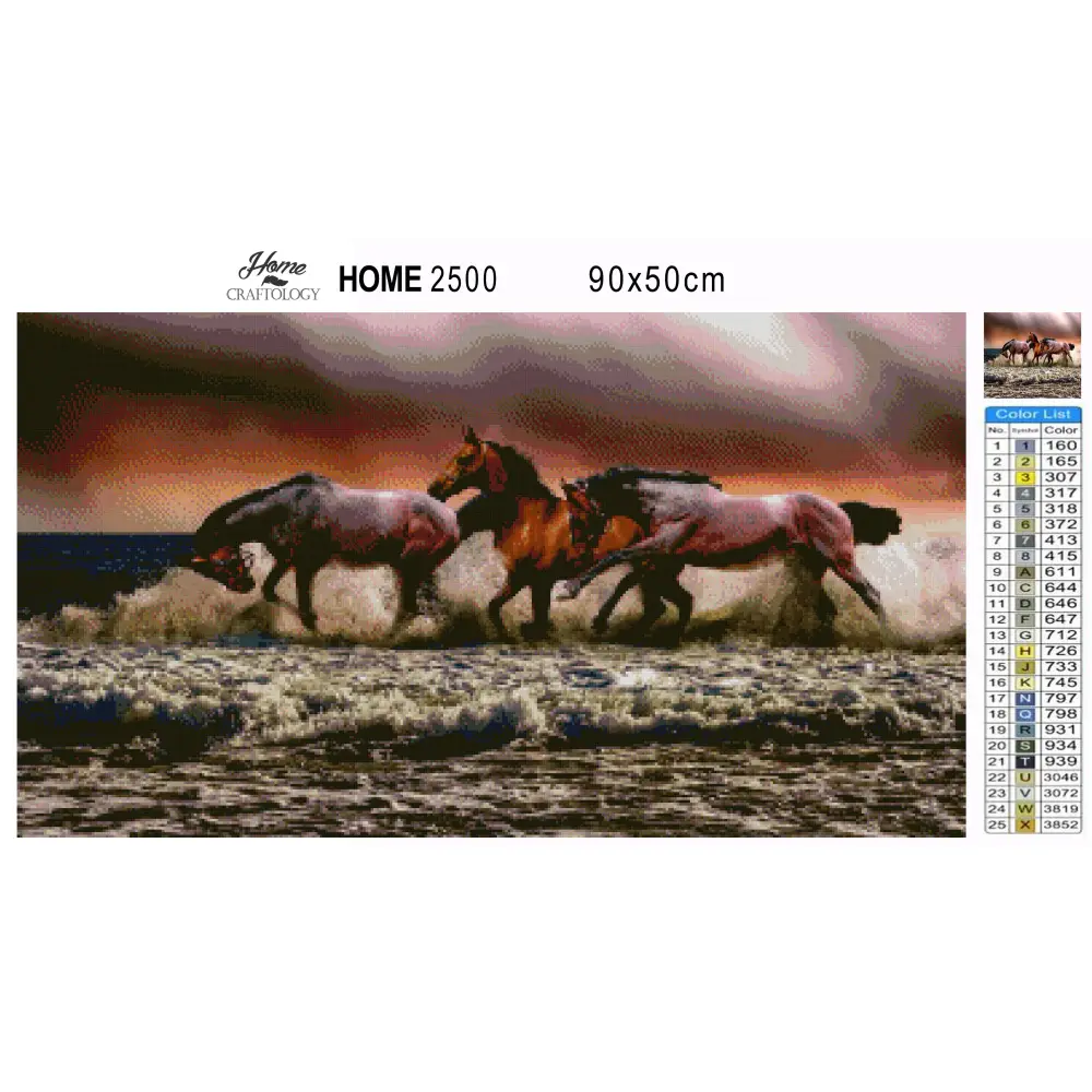 Horses Galloping - Premium Diamond Painting Kit - Diamond Painting Kit