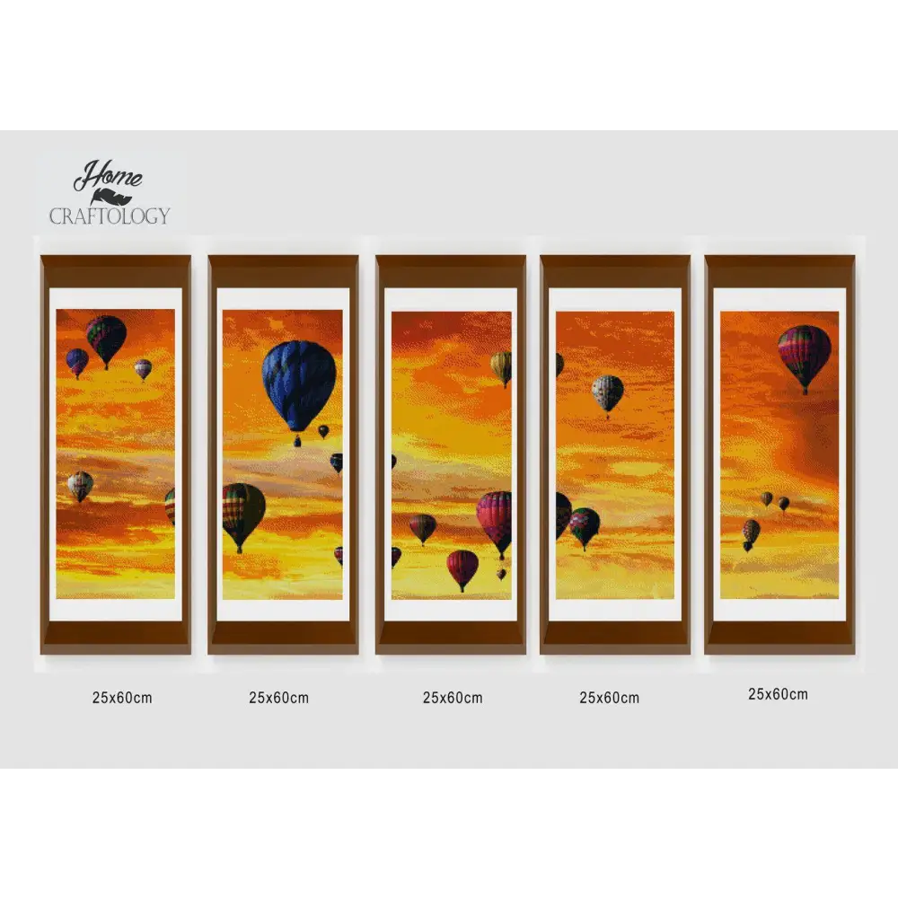 Hot Air Balloons Panel - Diamond Painting Panels - Small / Square - Diamond Painting Cross Stitch