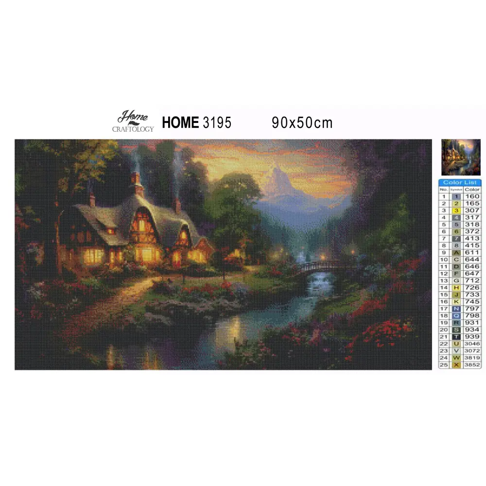 House by the Stream - Exclusive Premium Diamond Painting Kit - Diamond Painting Kit