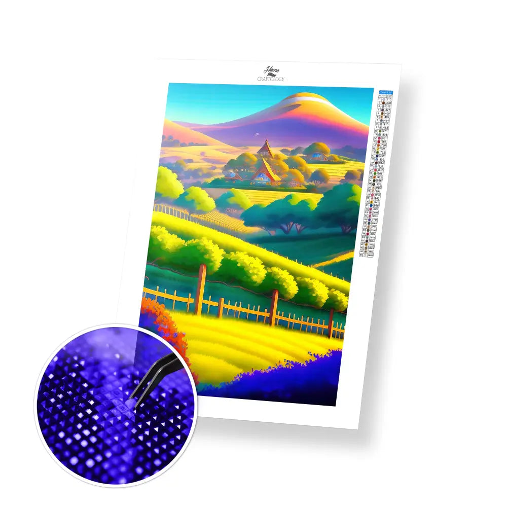 House on the Mountain - Premium Diamond Painting Kit - 30x45cm / 12x18’’ / Square (Most Popular) - Diamond Painting Kit