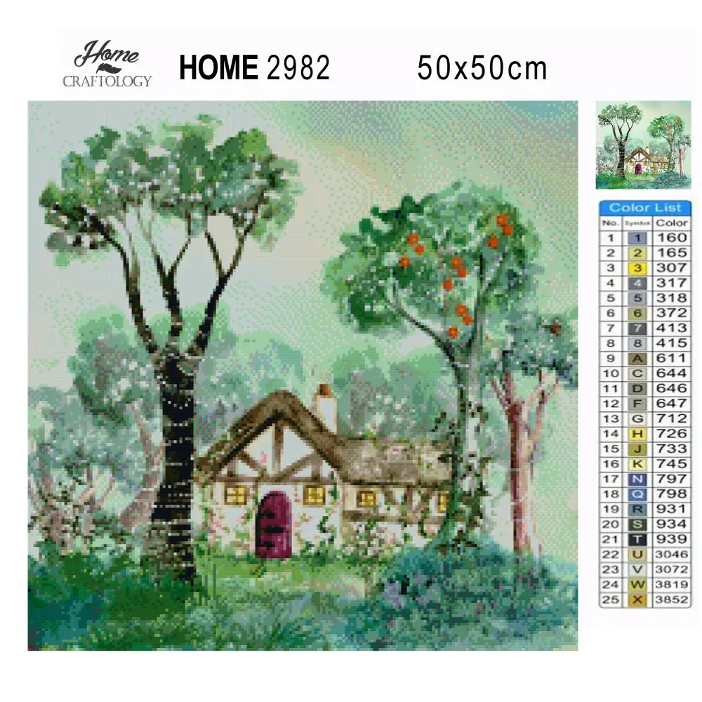 House Watercolor Painting - Premium Diamond Painting Kit - Diamond Painting Kit