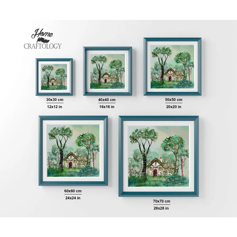 House Watercolor Painting - Premium Diamond Painting Kit - Diamond Painting Kit