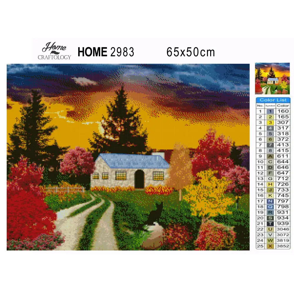 House with a Black Cat - Premium Diamond Painting Kit - Diamond Painting Kit