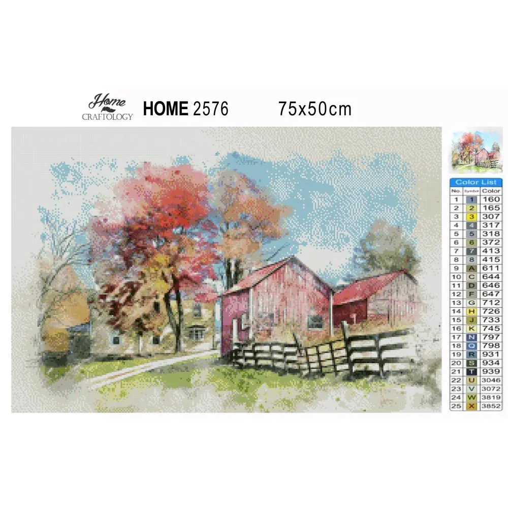 House with Barn - Premium Diamond Painting Kit - Diamond Painting Kit