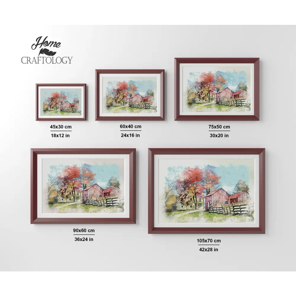House with Barn - Premium Diamond Painting Kit - Diamond Painting Kit