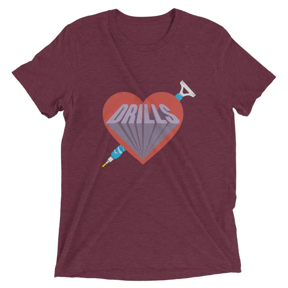 I love Diamond Drills Unisex Short sleeve t-shirt - Maroon Triblend / XS