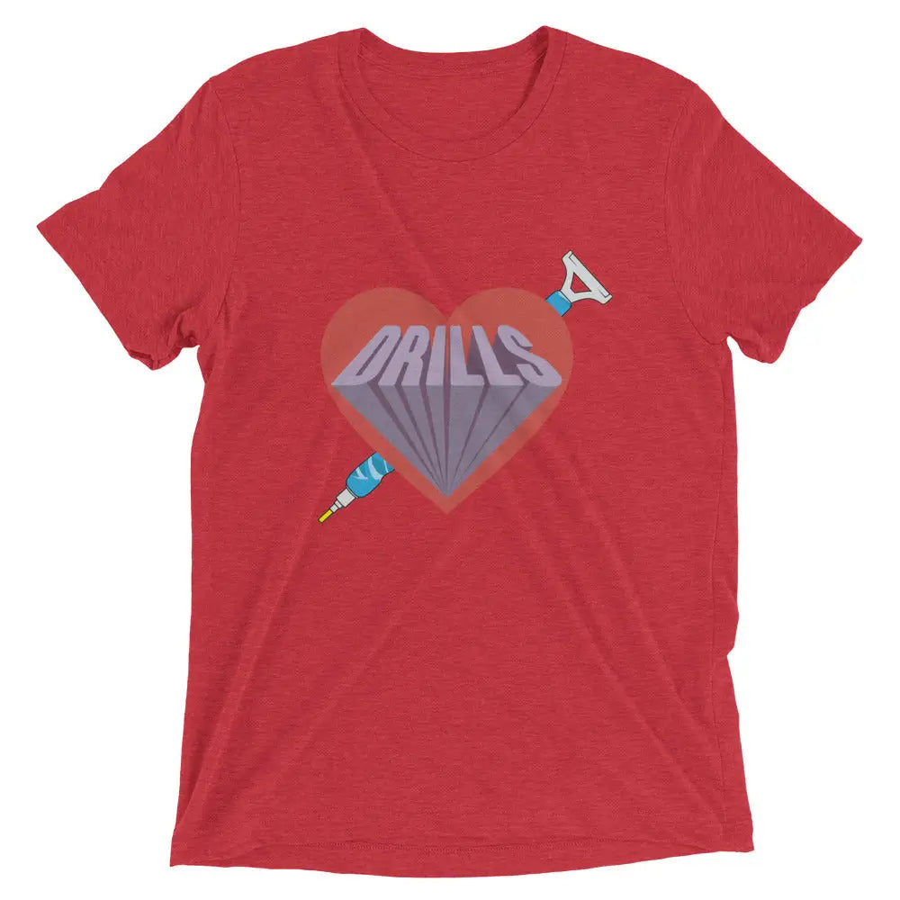 I love Diamond Drills Unisex Short sleeve t-shirt - Red Triblend / XS