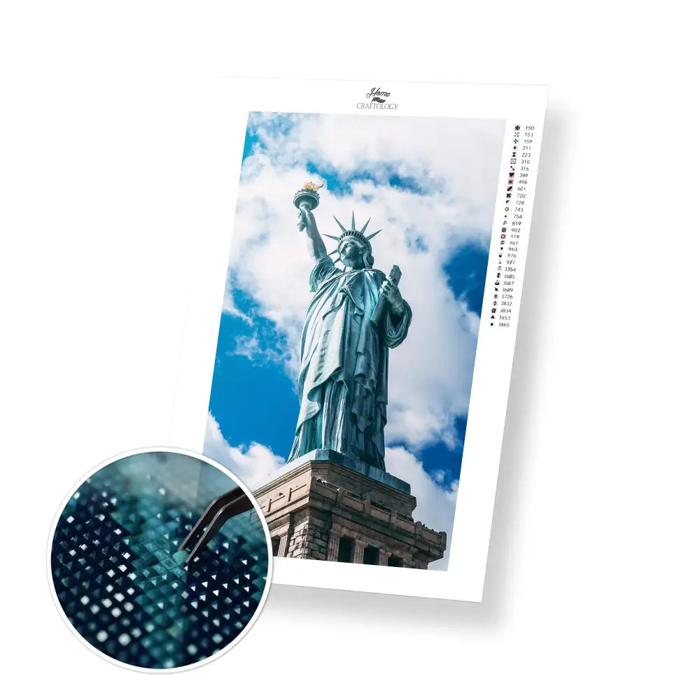 Iconic Statue of Liberty - Premium Diamond Painting Kit - 30x55cm / 12x22’’ / Square (Most Popular) - Diamond Painting